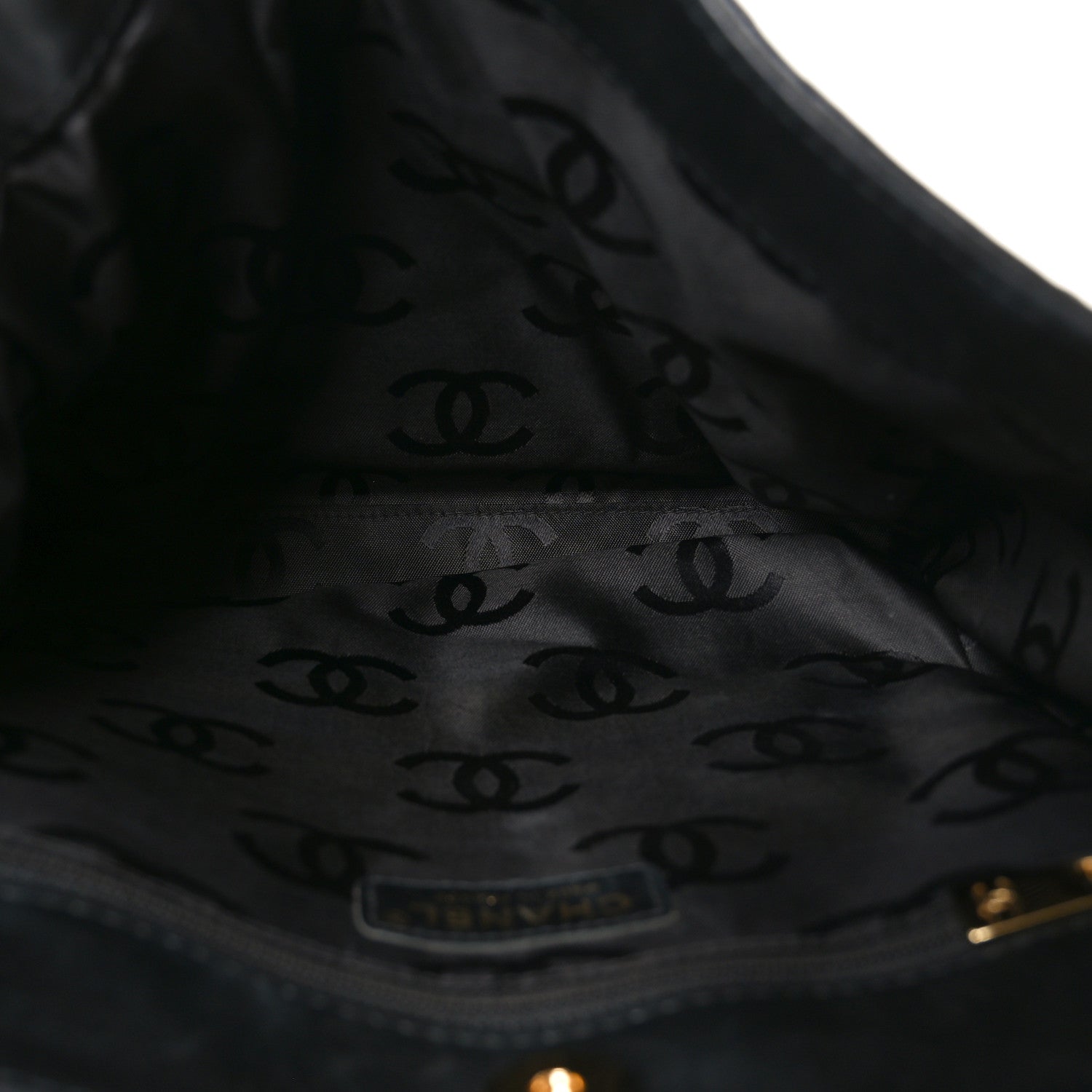 Chanel Lambskin Cross Stitch Shopper Tote Black 5 of 10