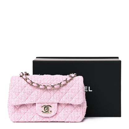 Chanel Tweed Quilted Mini Rectangular Flap Pink 12 of 12