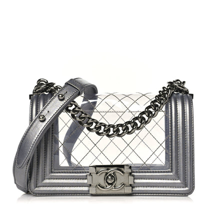Chanel Metallic Lambskin PVC Quilted Small Boy Flap Silver 1 of 10