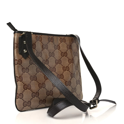 Gucci Crystal Monogram Flat Messenger Bag Beige Dark Brown 2 of 5
