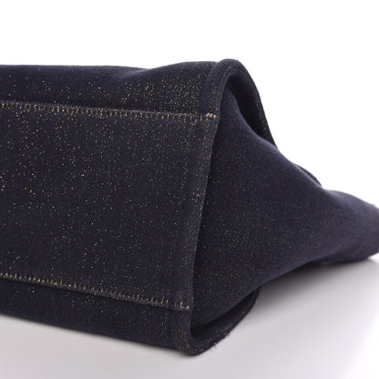 Chanel Lurex Canvas Medium Deauville Tote Navy Blue Gold 9 of 9