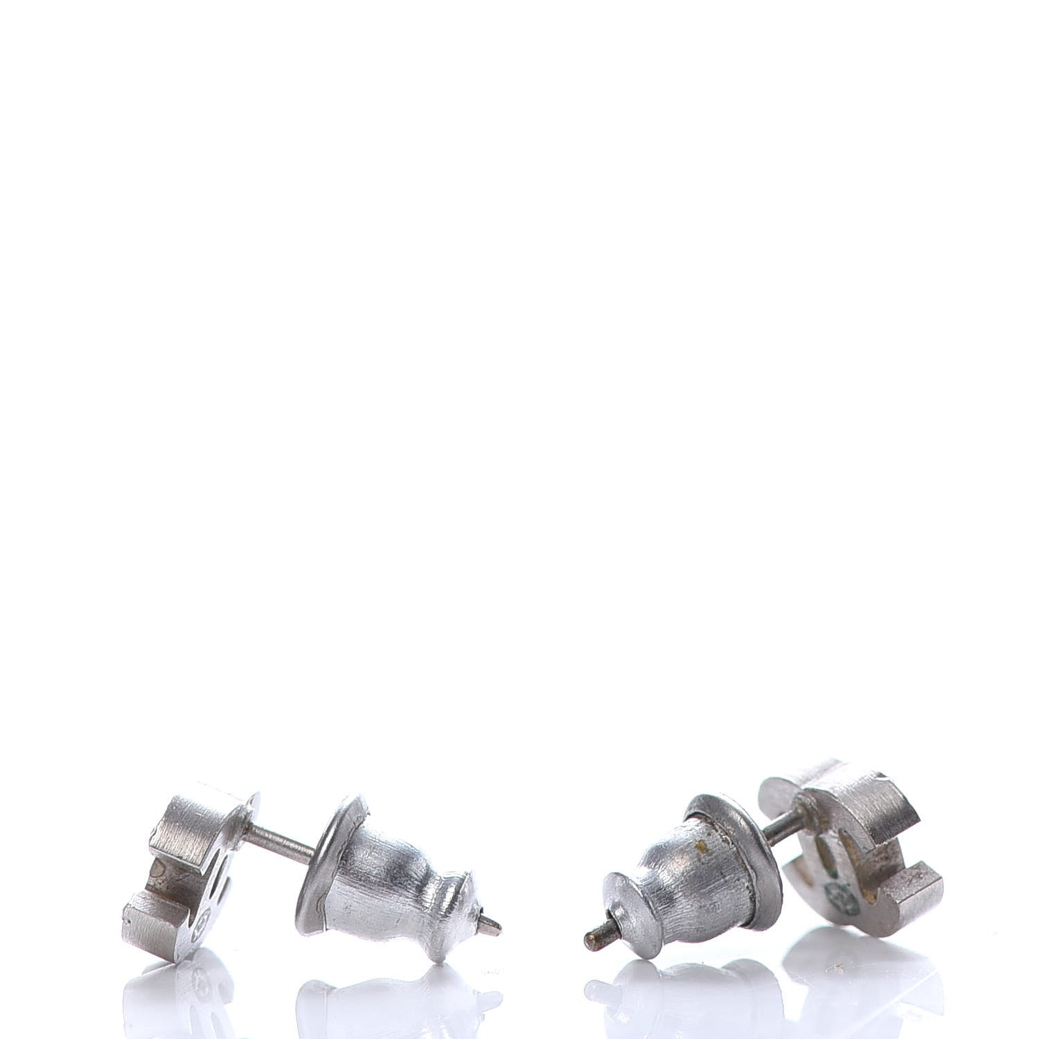 Chanel Crystal Mini Timeless CC Earrings Silver 3 of 5