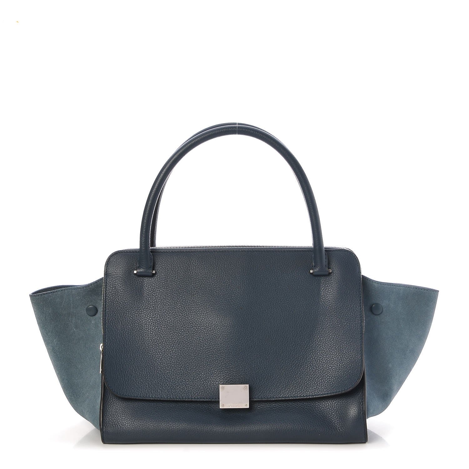 Celine Drummed Calfskin Suede Double Zip Trapeze Orage 1 of 6