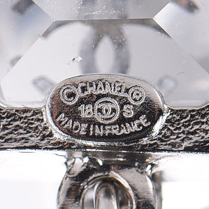 Chanel Crystal CC Drop Earrings Silver 4 of 5