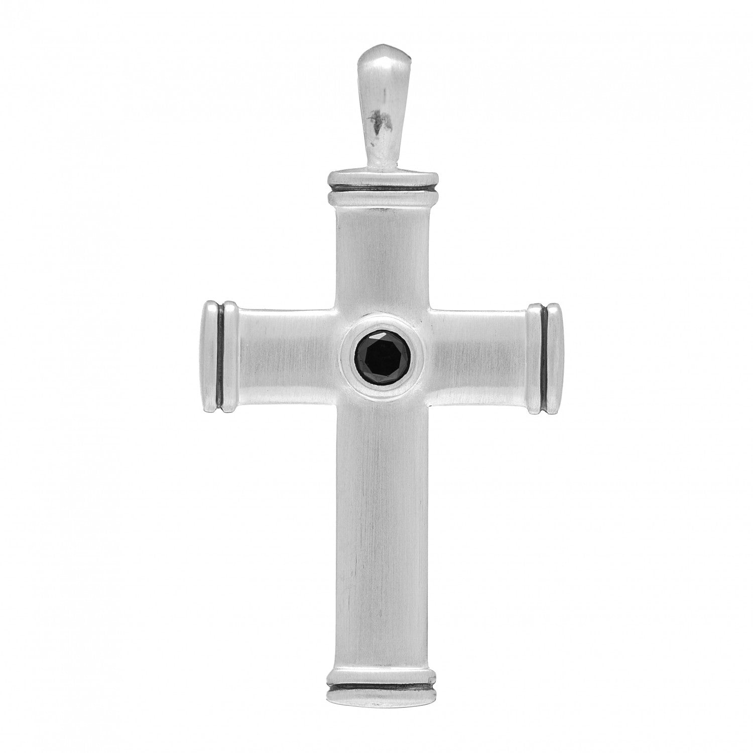 David Yurman Sterling Silver Black Diamond Streamline Cross Tag Pendant 1 of 3