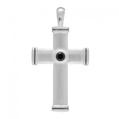 David Yurman Sterling Silver Black Diamond Streamline Cross Tag Pendant 1 of 3