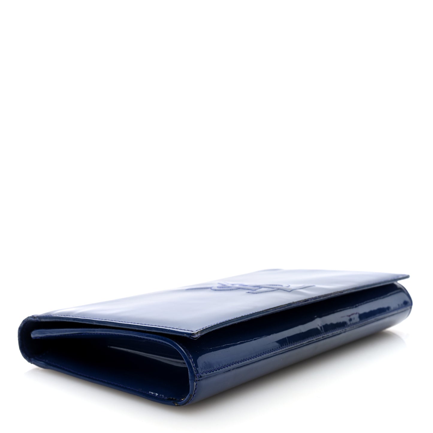 Patent Calfskin Monogram Large Belle De Jour Clutch Royal Blue