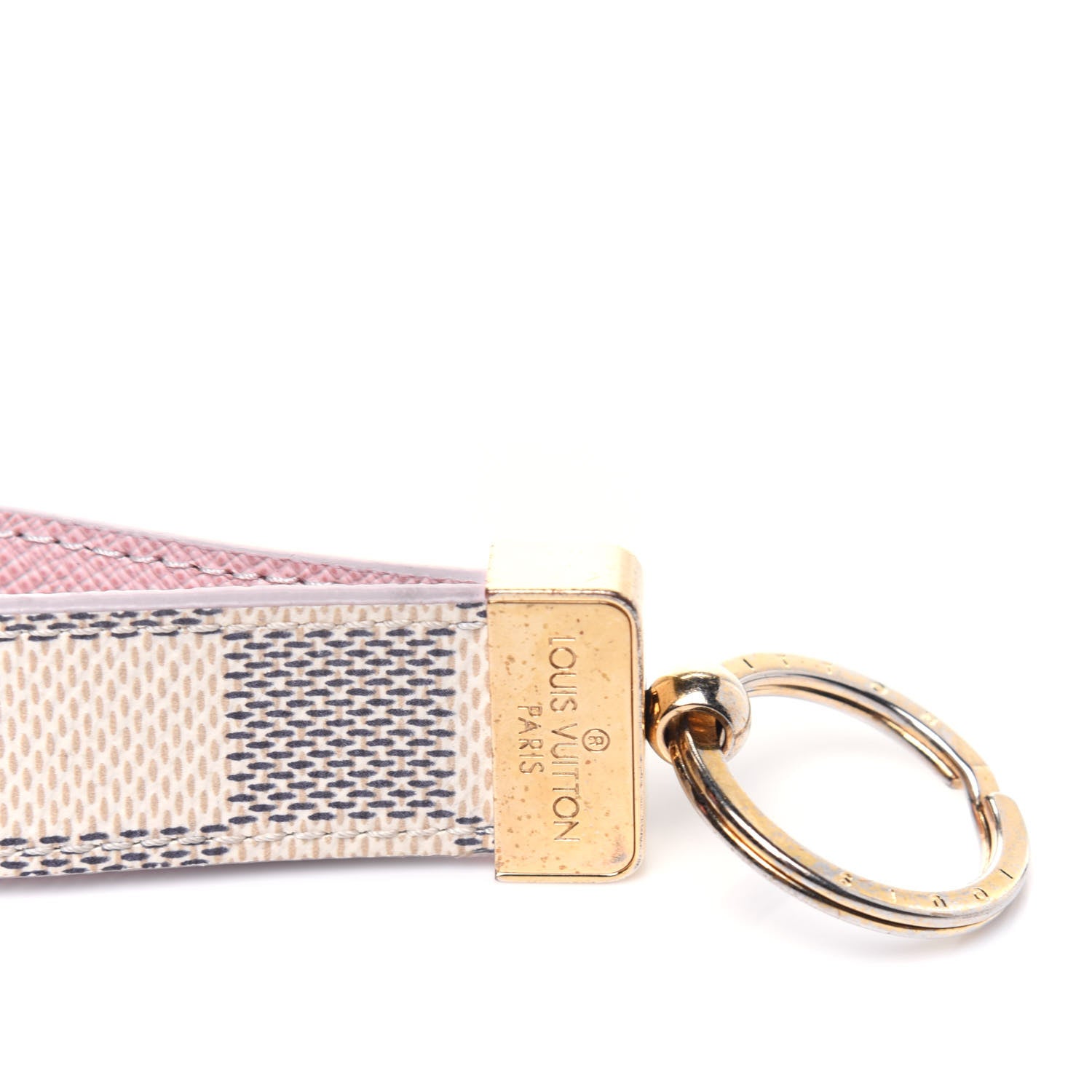 Louis Vuitton Damier Azur Dragonne Key Holder Rose Ballerine 5 of 6