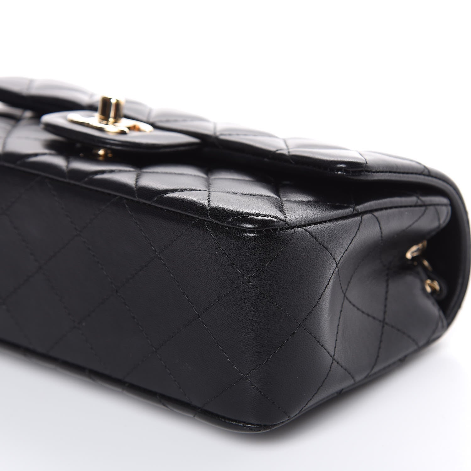 Chanel Lambskin Quilted Mini Rectangular Flap Black 9 of 12