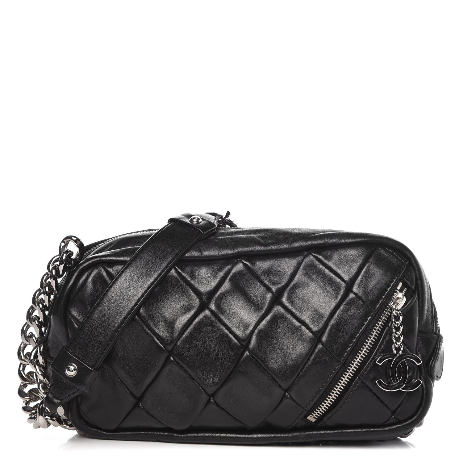 Chanel Lambskin Quilted Chain Pochette Black 1 of 8