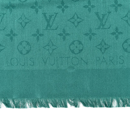 Louis Vuitton Wool Silk Monogram Shawl Green 2 of 3