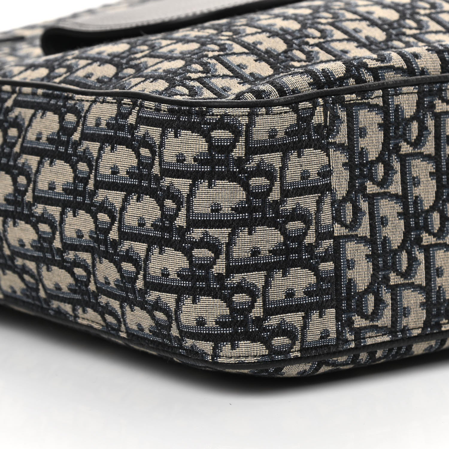 Christian Dior Oblique Saddle Tote Beige Black 10 of 11