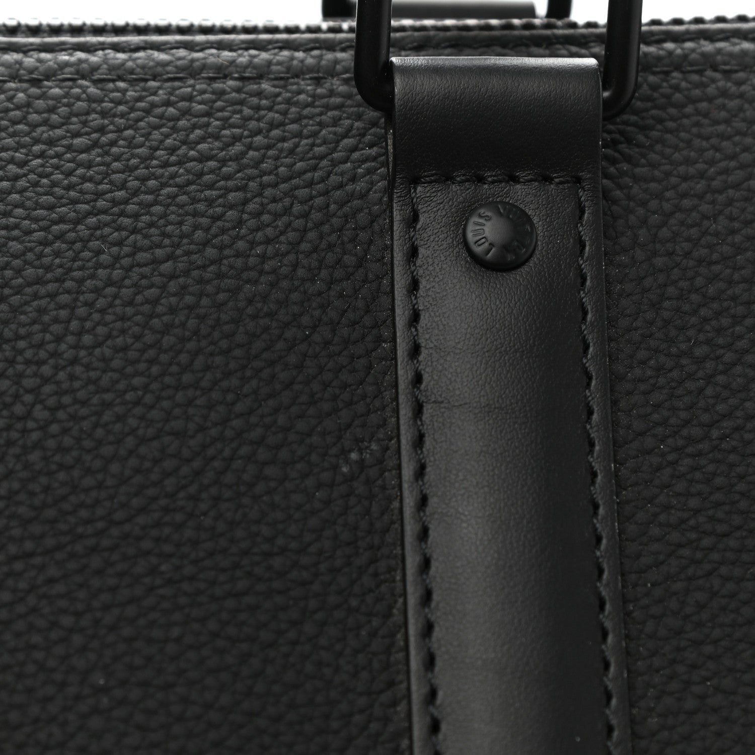 Louis Vuitton Grained Calfskin Aerogram Keepall Bandouliere 40 Black 9 of 10