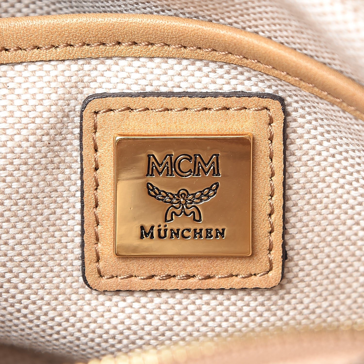 MCM Striped Visetos Mini Crossbody Bag Beige 9 of 14