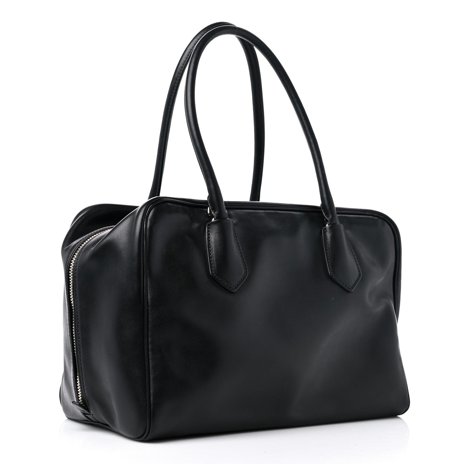 Prada Soft Calf Large Inside Tote Black Mughetto 3 of 8