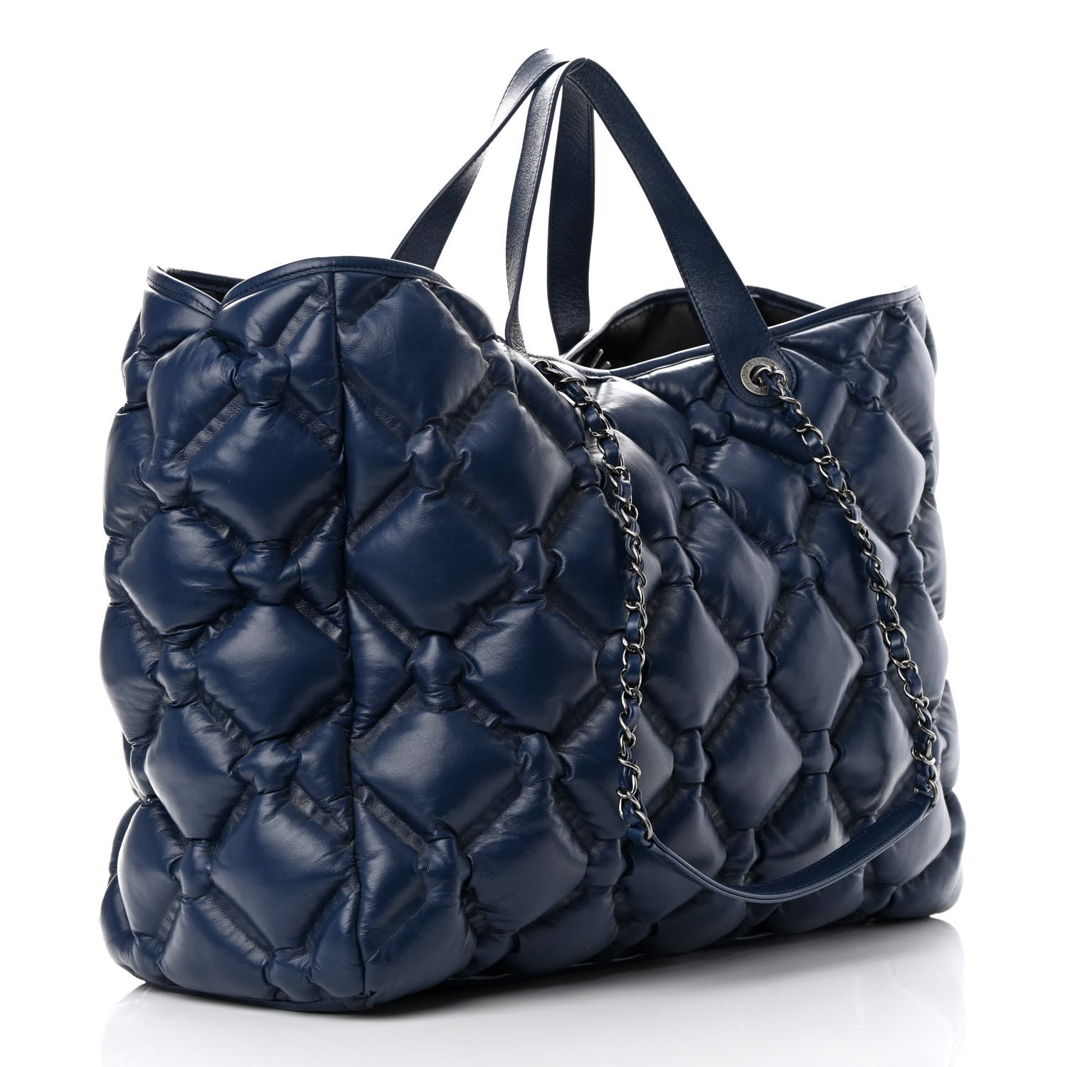 Chanel Calfskin Quilted Large Chesterfield Tote Navy 4 of 12