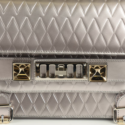 Proenza Schouler Diamond Embossed Patent PS11 Classic Shoulder Bag Silver 9 of 9