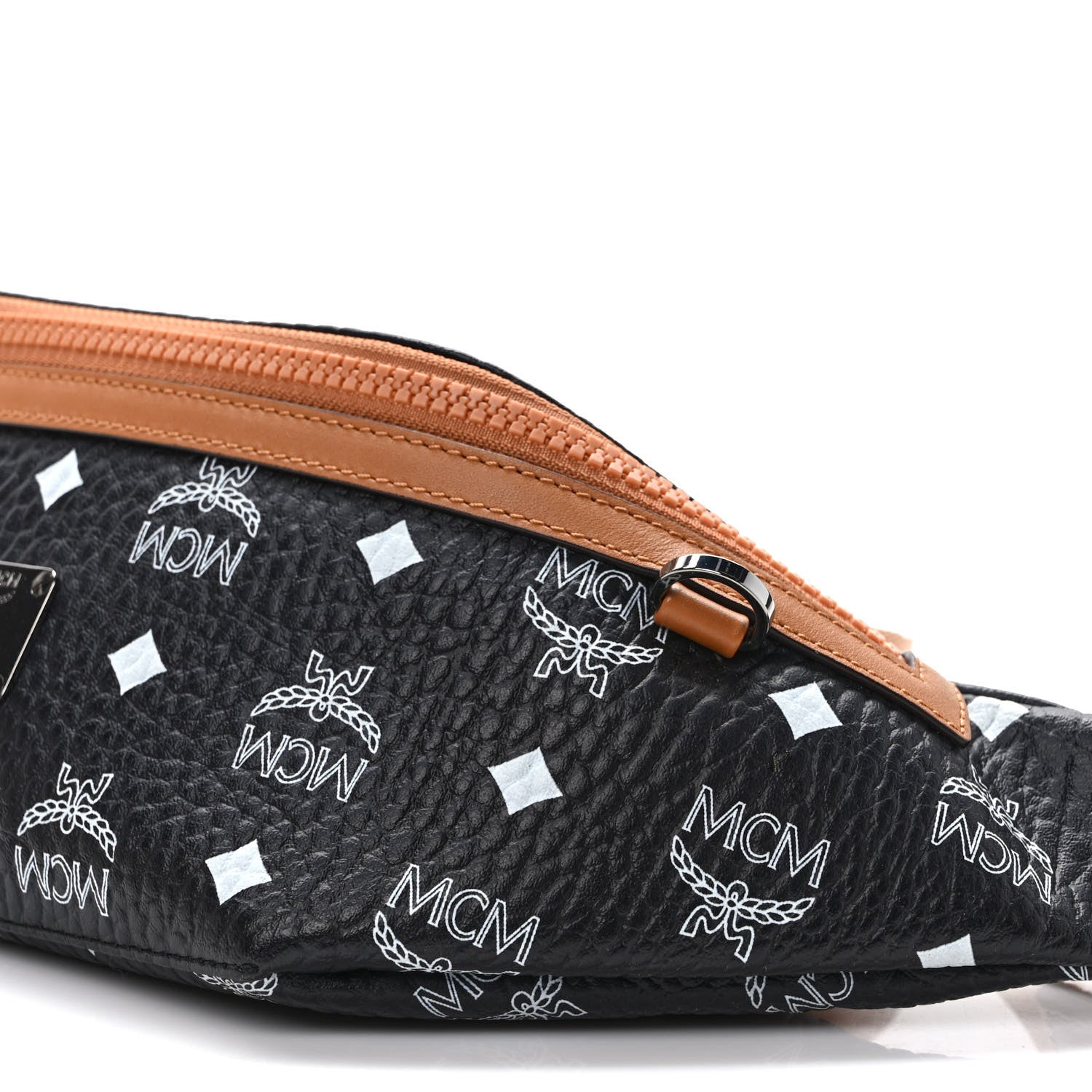 MCM Visetos Small Fusten Belt Bag Black Cognac 8 of 8