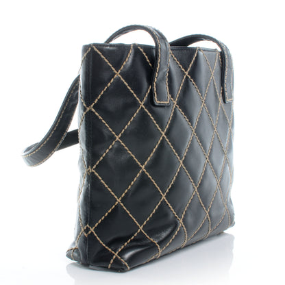 Chanel Calfskin Contrast Stitch Surpique Tote Black 3 of 8