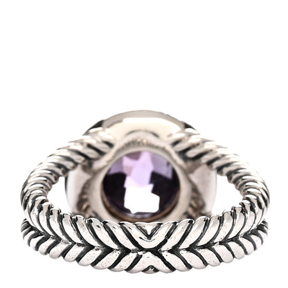 David Yurman Sterling Silver Diamond Amethyst 8mm Petite Cerise Ring 51 5.75 3 of 4