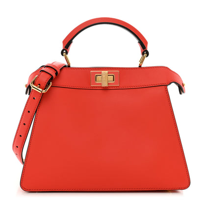 Fendi Vitello Seta Nappa Plexiglass Bi-Color Small Peekaboo I SEE U Satchel Miele Scuro Tulipano 1 of 11