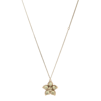 Chanel Resin Metal CC Flower Necklace Gold 1 of 6