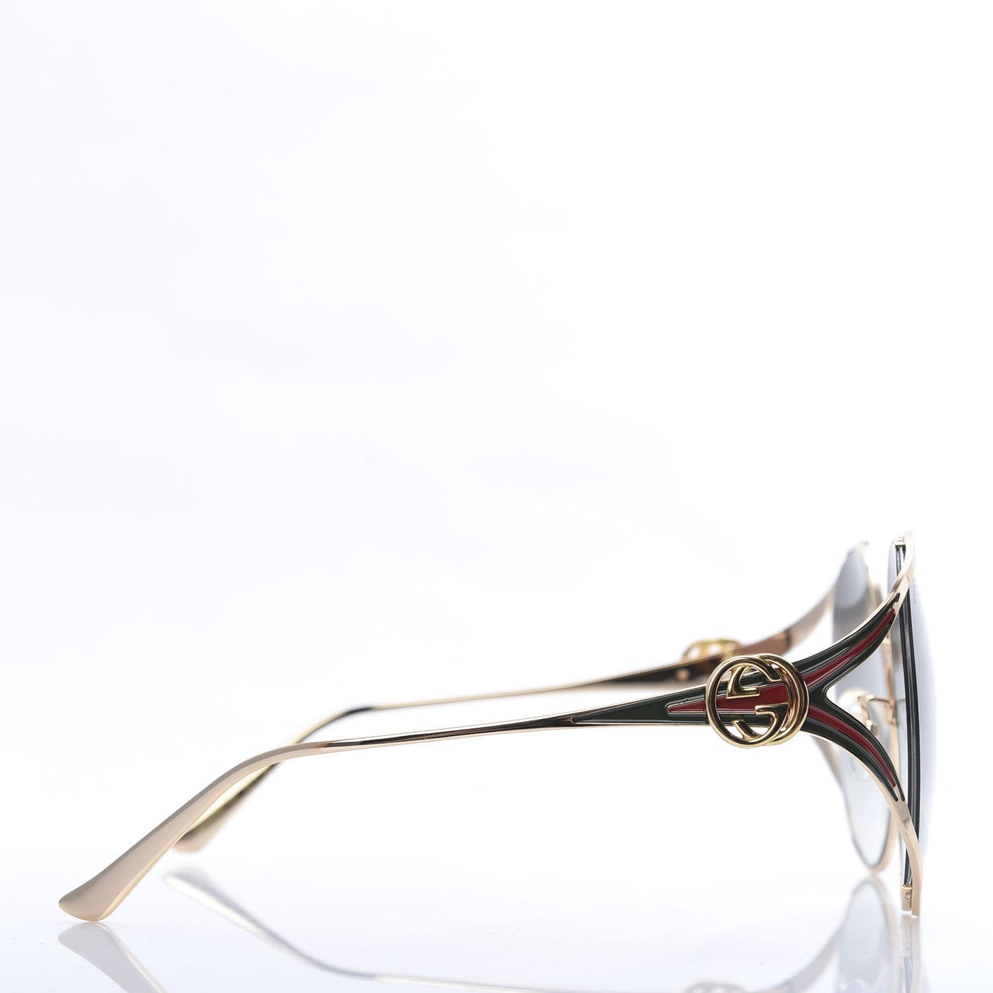 Metal Oversized Round Frame GG0225S Sunglasses Gold