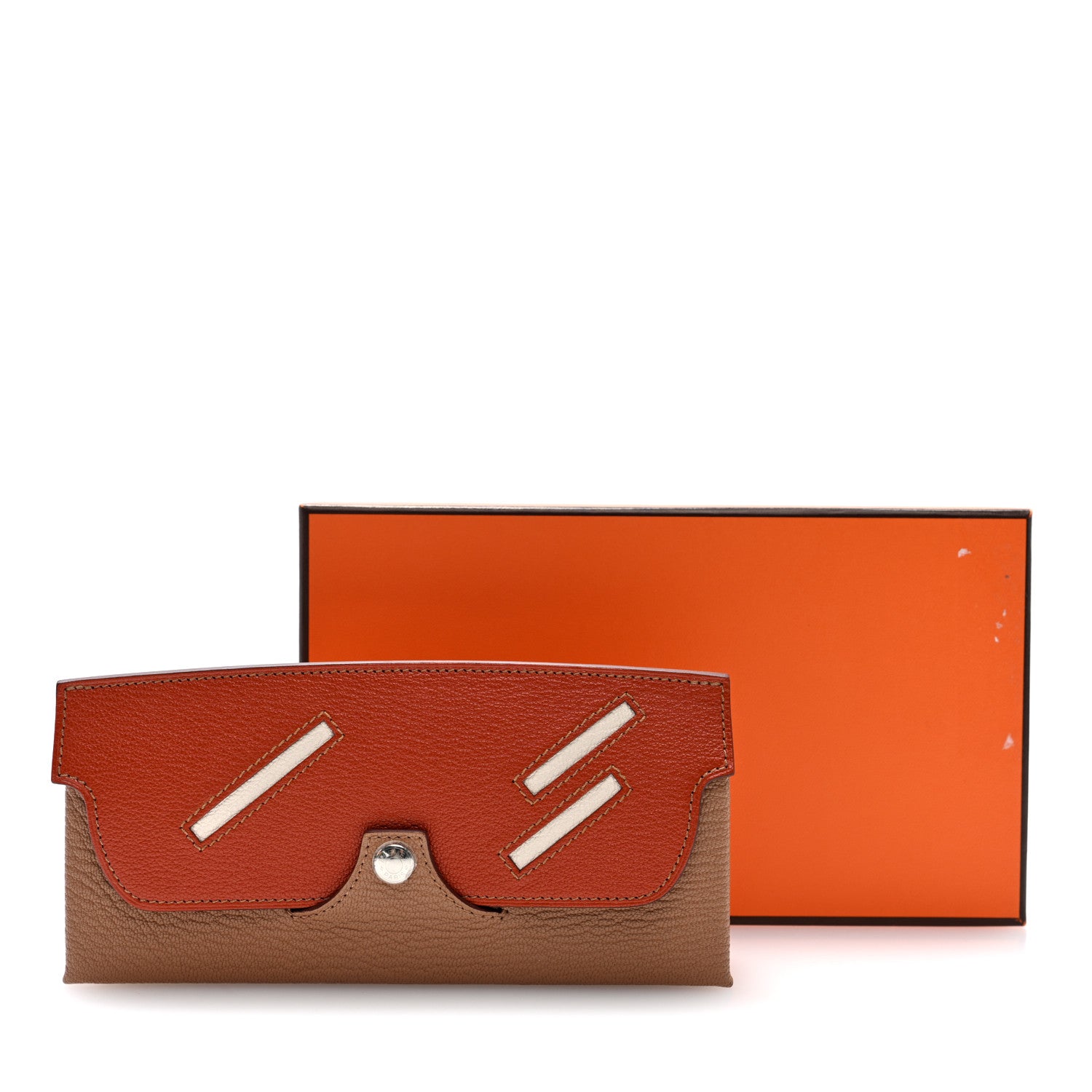 Hermes Chevre Mysore In-The-Loop Wink Glasses Case Quebracho Cuivre Quebracho Cuivre Menthe Bleu Brume Naturel 8 of 8