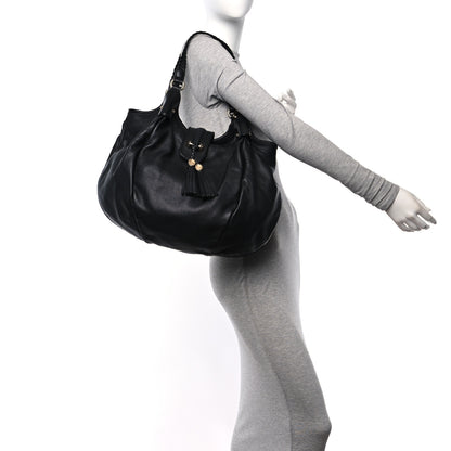 Gucci Pebbled Calfskin Medium Marrakech Shoulder Bag Black 2 of 10
