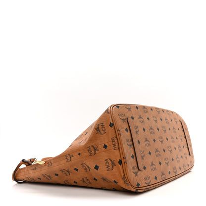 MCM Visetos Large Liz Reversible Shopper Tote Cognac 4 of 9