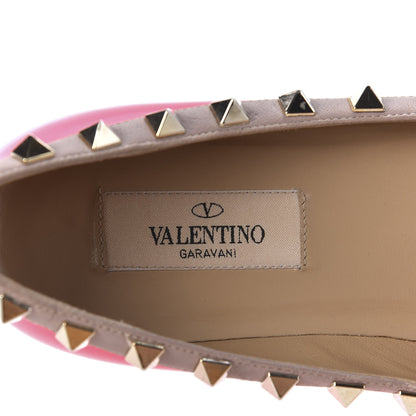 Valentino Garavani Patent Calfskin Rockstud Ballerina Flats 35.5 Fuxia Fluo Poudre 7 of 9