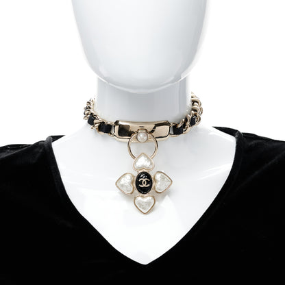 Chanel Lambskin Pearl Resin CC Choker Gold Black 2 of 5