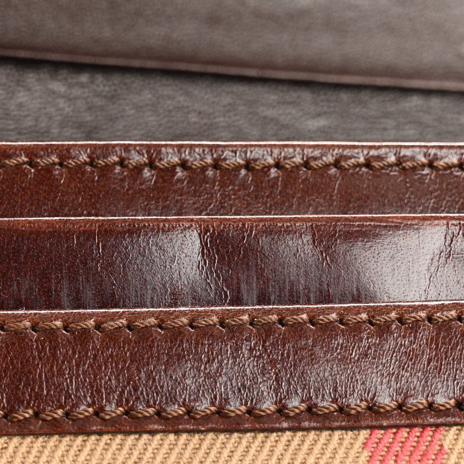 Burberry Calfskin House Check Studded Wallet Dark Tan 10 of 14