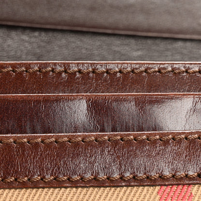 Burberry Calfskin House Check Studded Wallet Dark Tan 10 of 14
