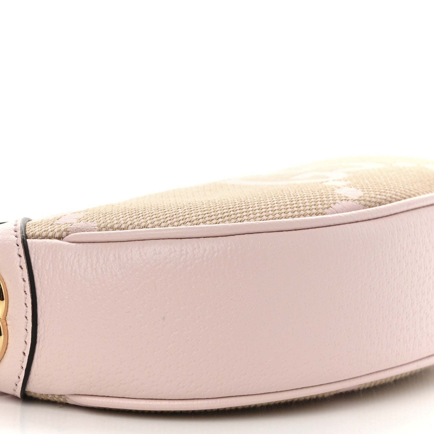 Gucci Monogram Jumbo GG Textured Dollar Calfskin Mini Ophidia Half Moon Hobo Beige Perfect Pink 9 of 10