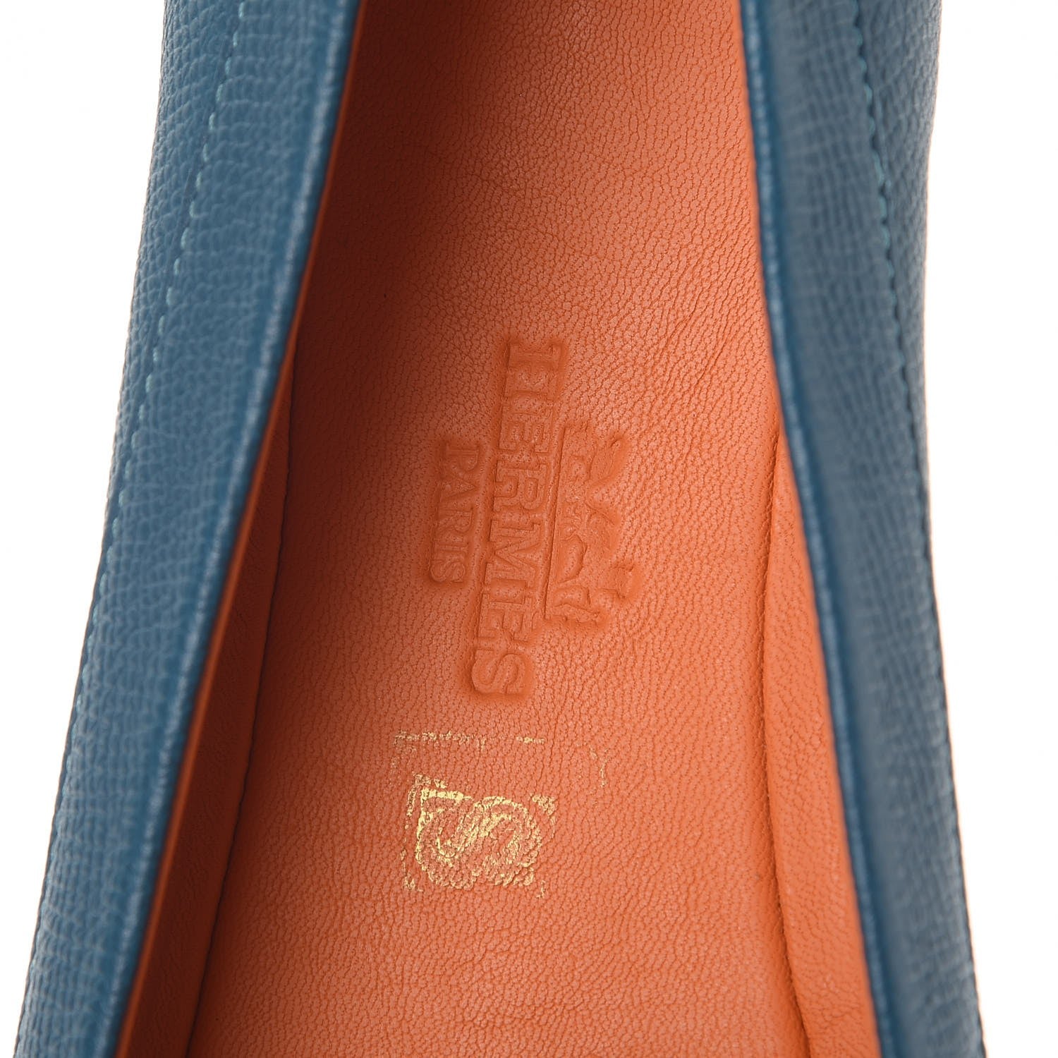 Hermes Epsom Liberty Ballerina Flats 36.5 Bleu Curacao 7 of 8