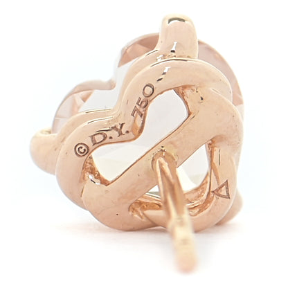 David Yurman 18K Rose Gold Morganite Heart Stud Earrings 4 of 4