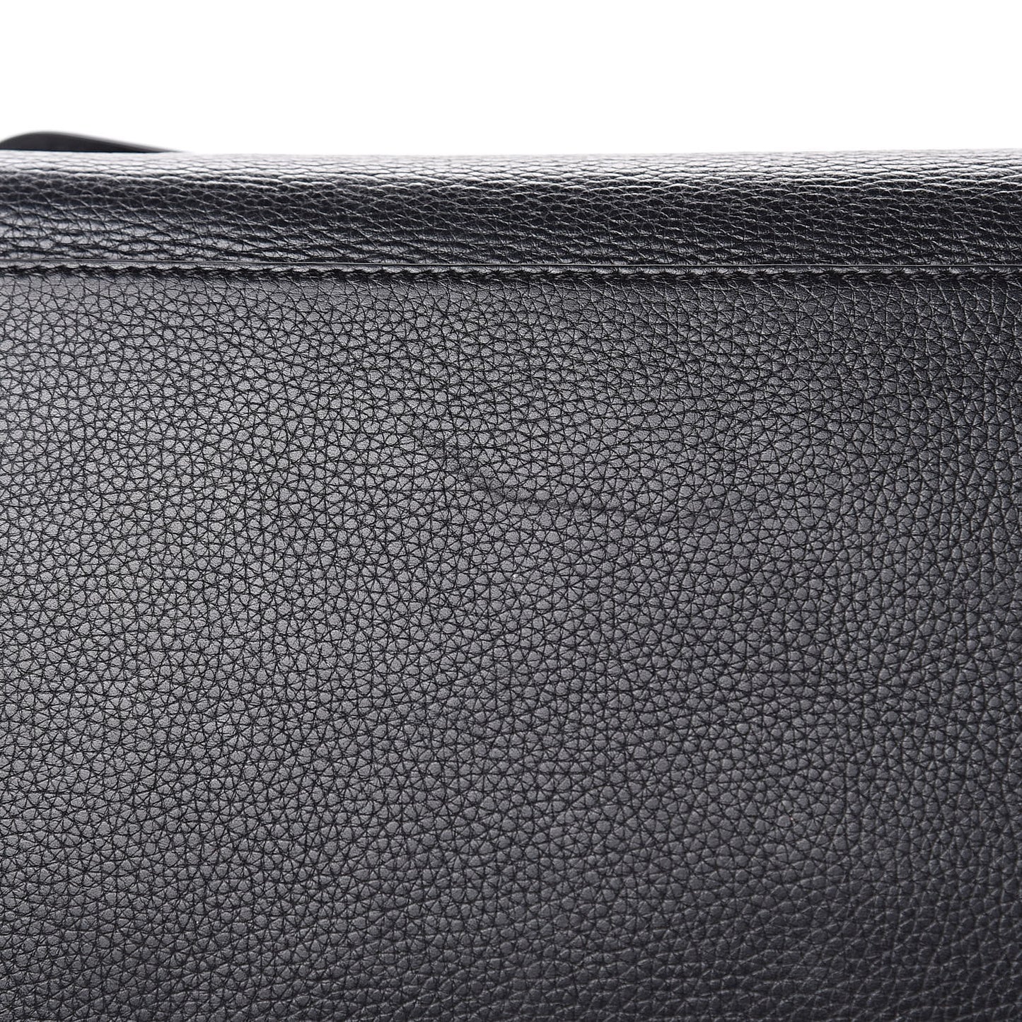 Drummed Calfskin Suede Large Trapeze Black