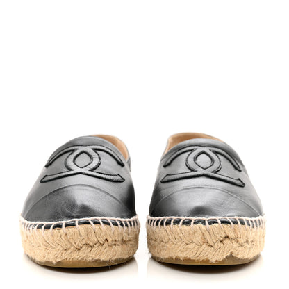 Chanel Lambskin CC Espadrilles 36 Black 2 of 8