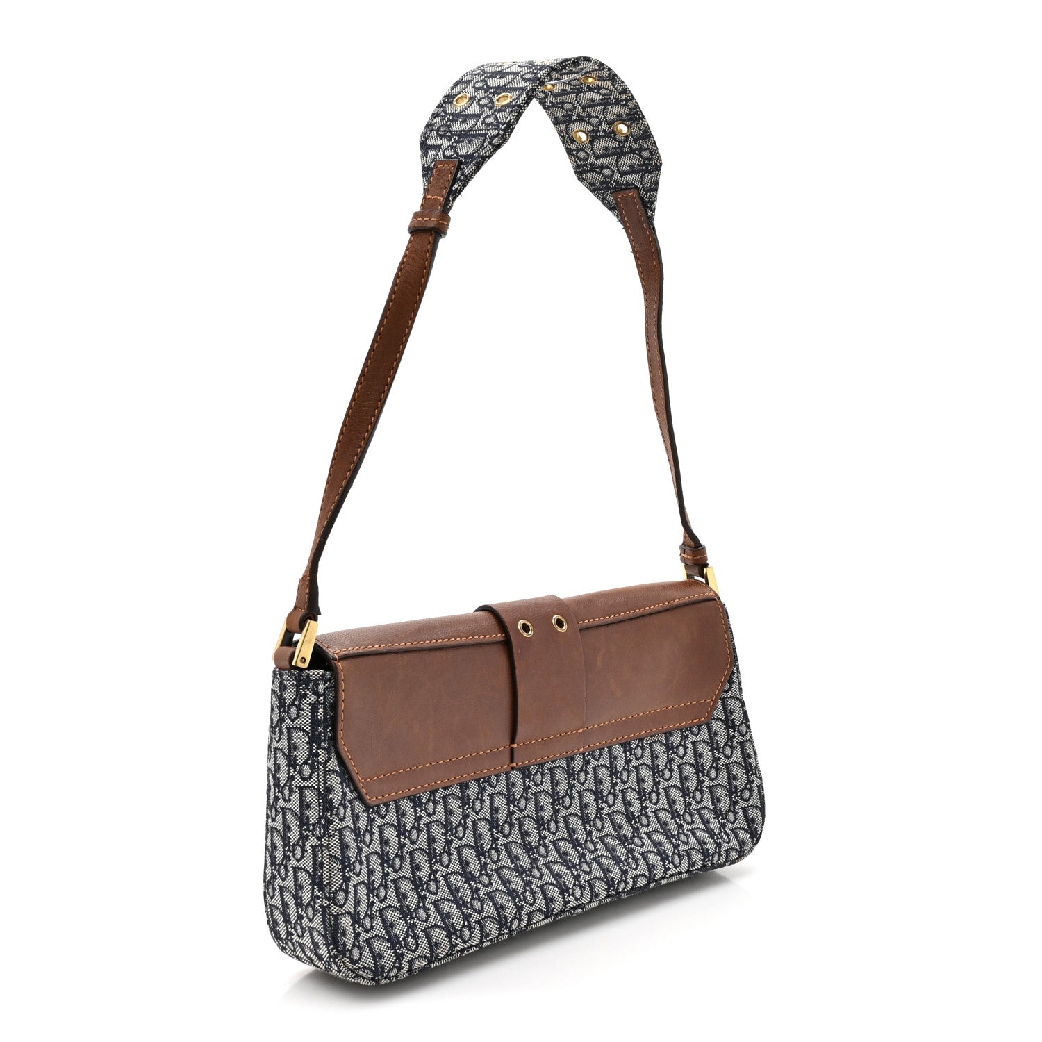 Christian Dior Monogram Trotter Street Chic Shoulder Bag Blue