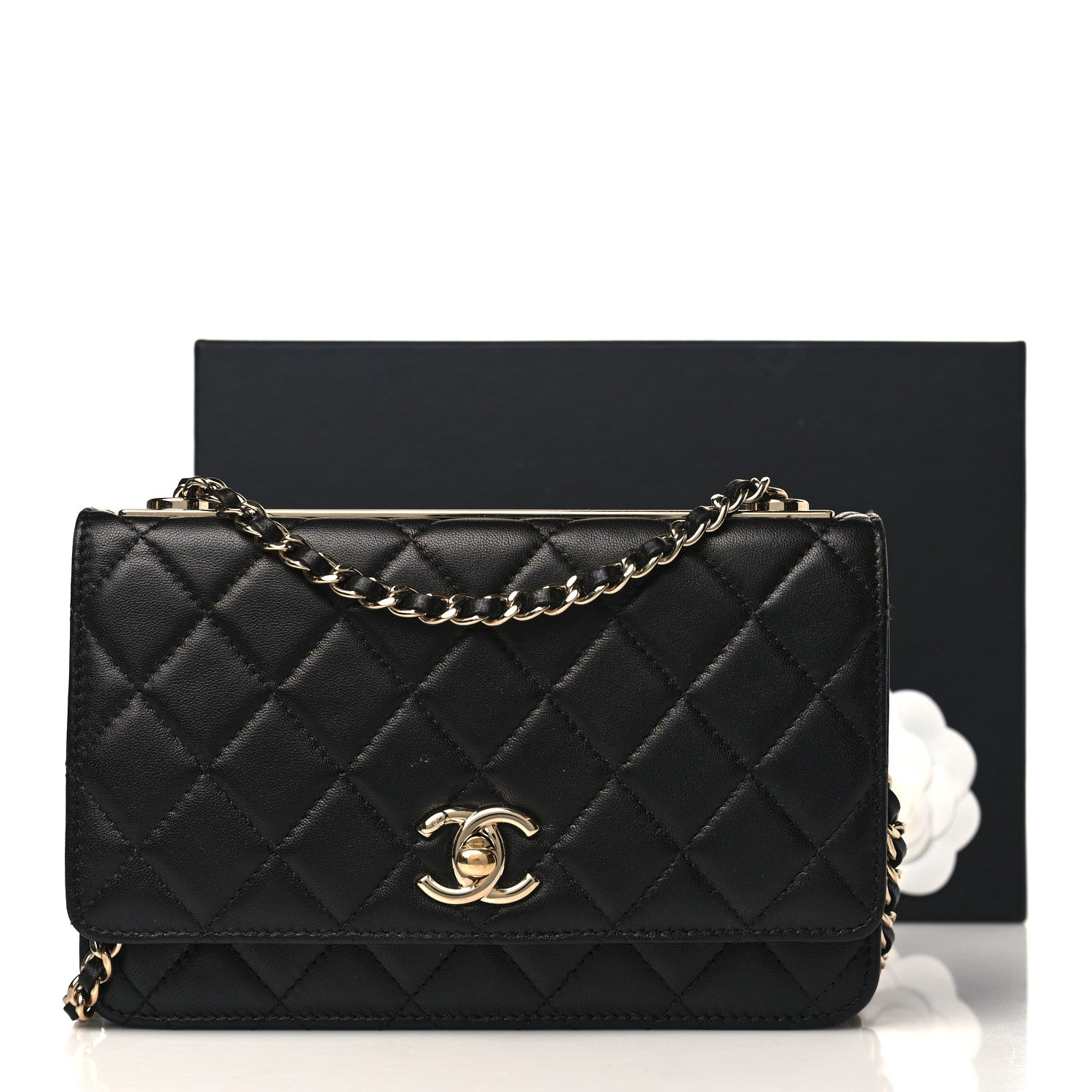 Chanel Lambskin Quilted Trendy CC Wallet On Chain WOC Black 11 of 11