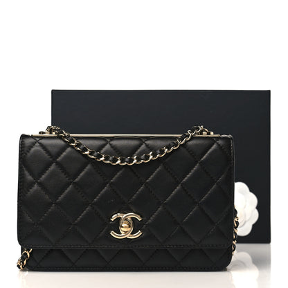 Chanel Lambskin Quilted Trendy CC Wallet On Chain WOC Black 11 of 11