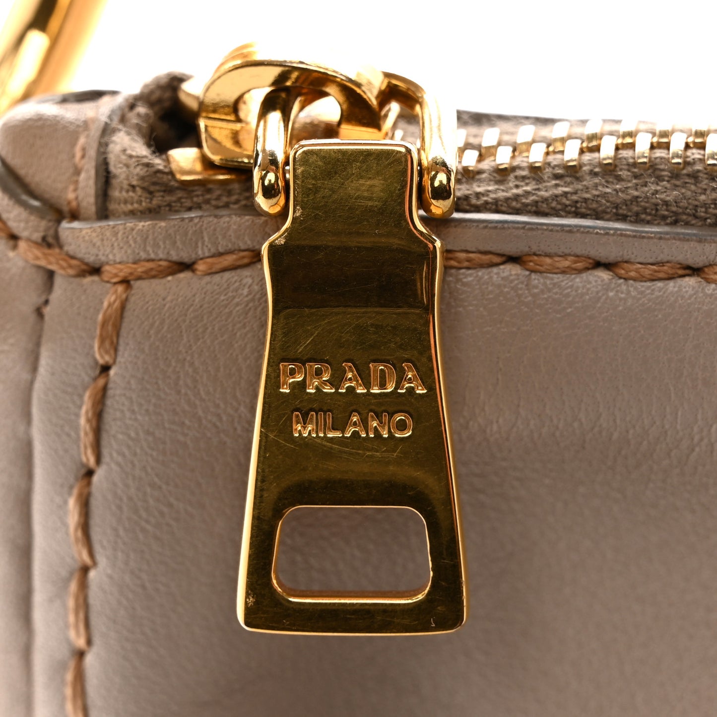 Soft Calfskin Stitched Shoulder Bag  Argilla