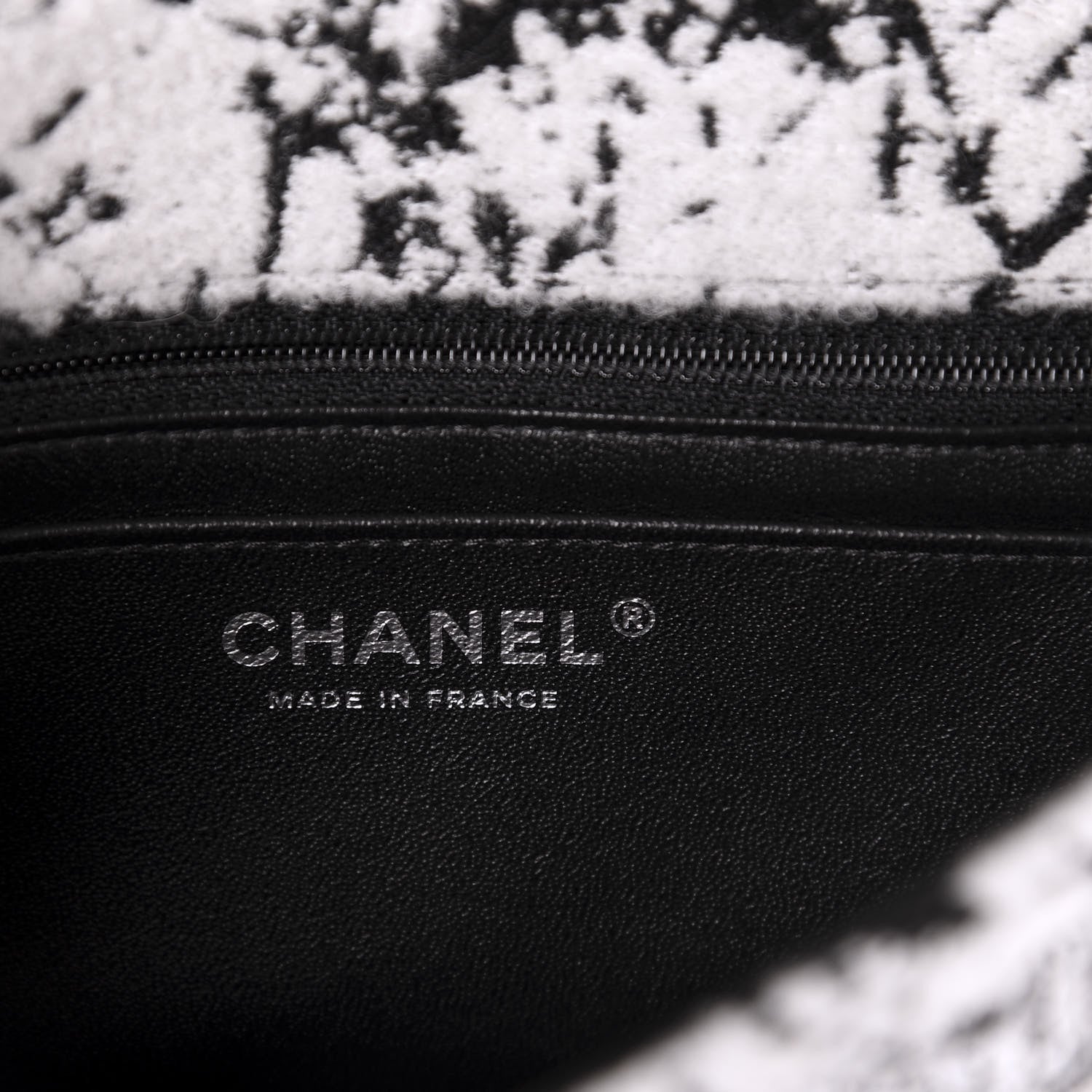 Chanel Tweed Patent Woven Mini Rectangular Flap Ecru Black 8 of 10
