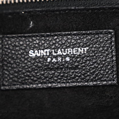 Saint Laurent Grained Calfskin Small Cabas Rive Gauche Black 6 of 12
