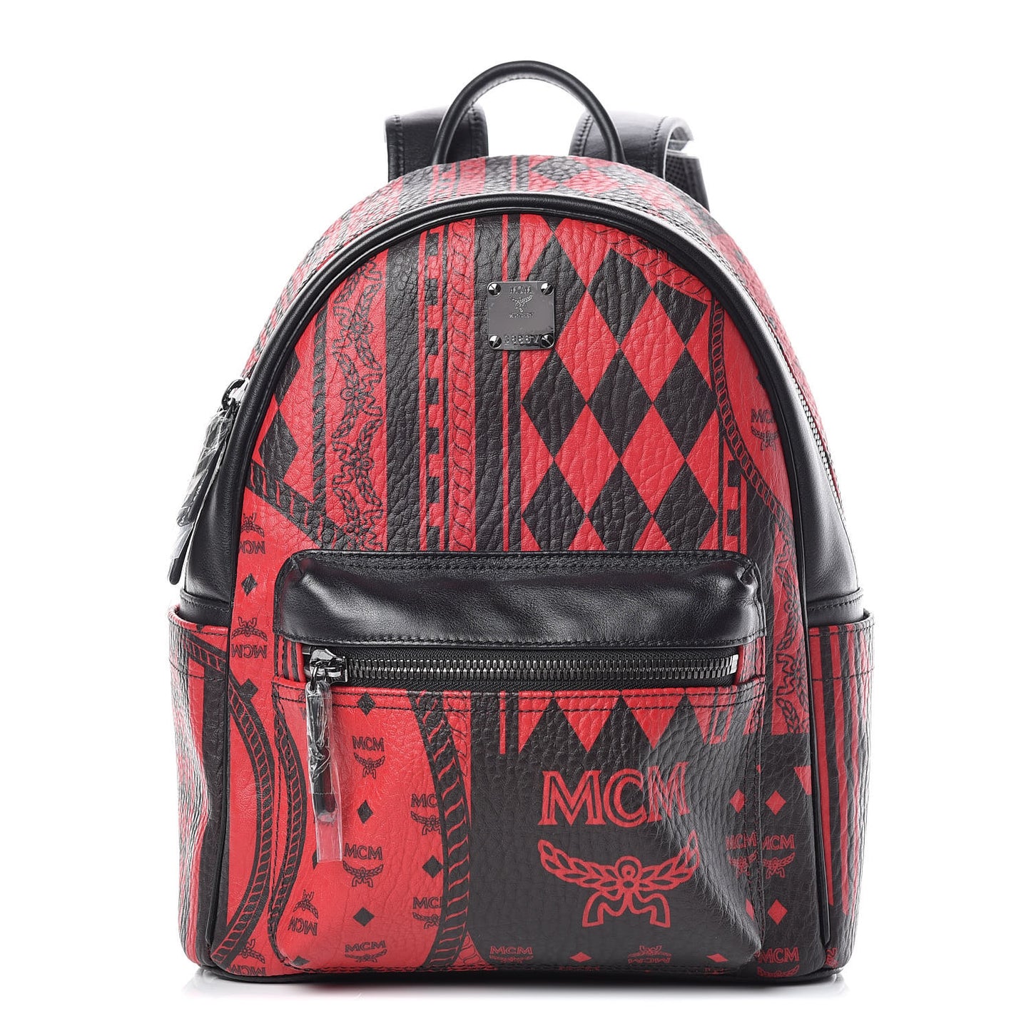 Visetos Baroque Print Small Stark Backpack Black Red
