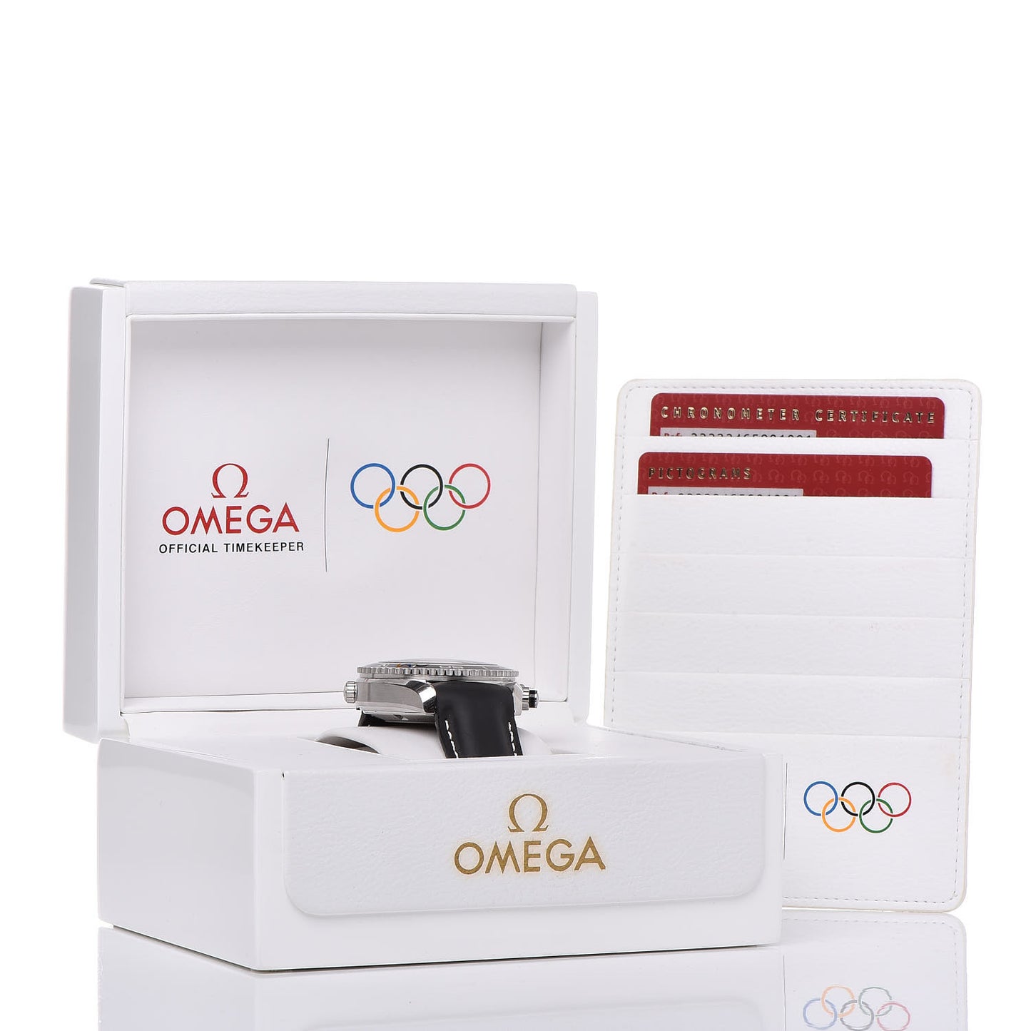 Stainless Steel Calfskin 45mm Seamaster Planet Ocean Specialties Olympic Games Collection Automatic Watch Black 222.32.46.50.01.001