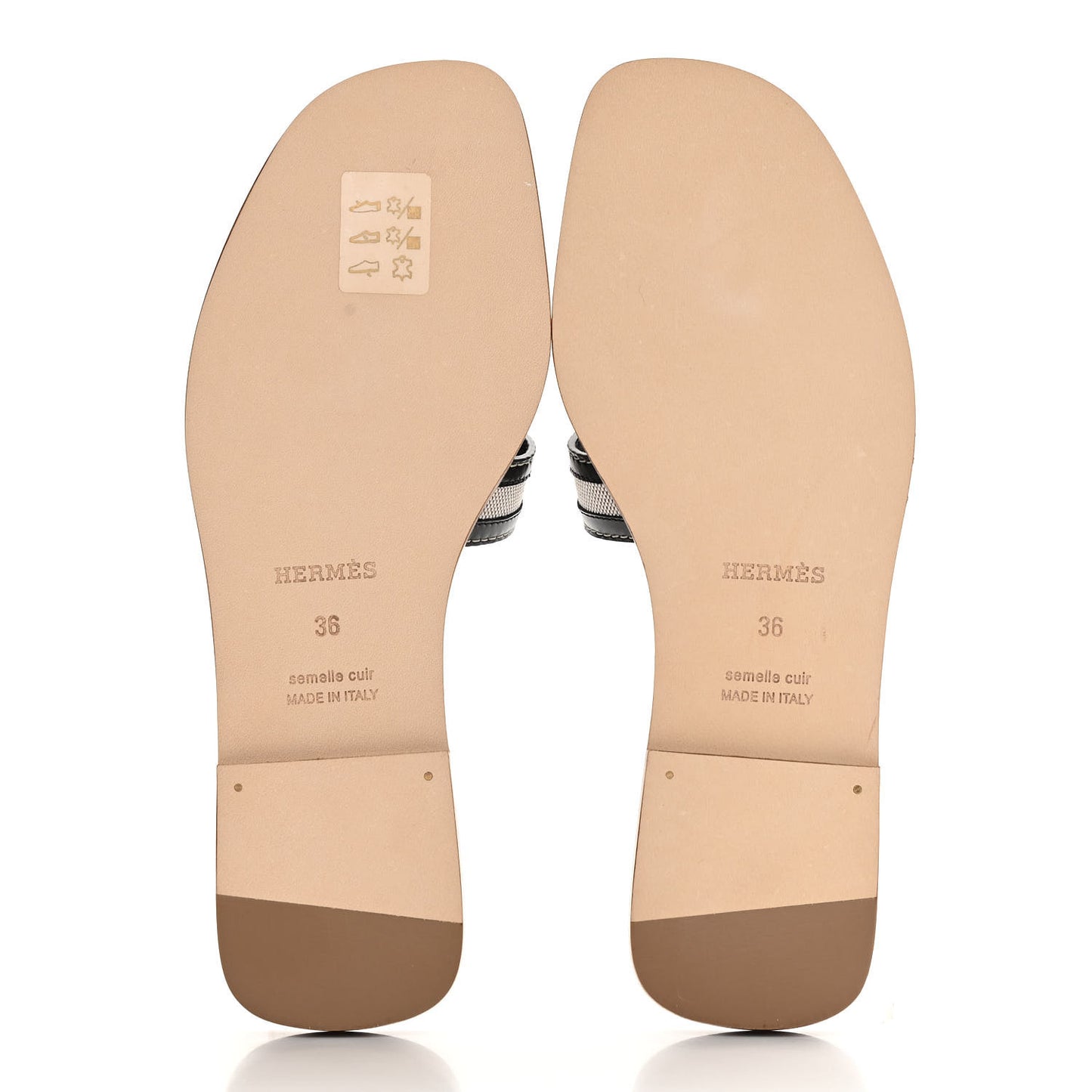 Calfskin Canvas Oran Sandals 36 Black