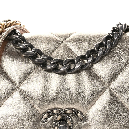 Chanel Metallic Lambskin Quilted Medium Chanel 19 Flap Gold 8 of 11