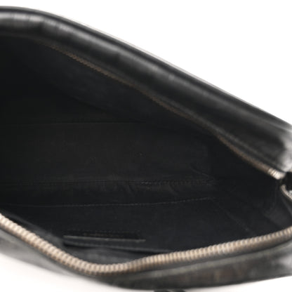 Saint Laurent Calfskin Crocodile Embossed Monogram Lou Camera Bag Black 5 of 10